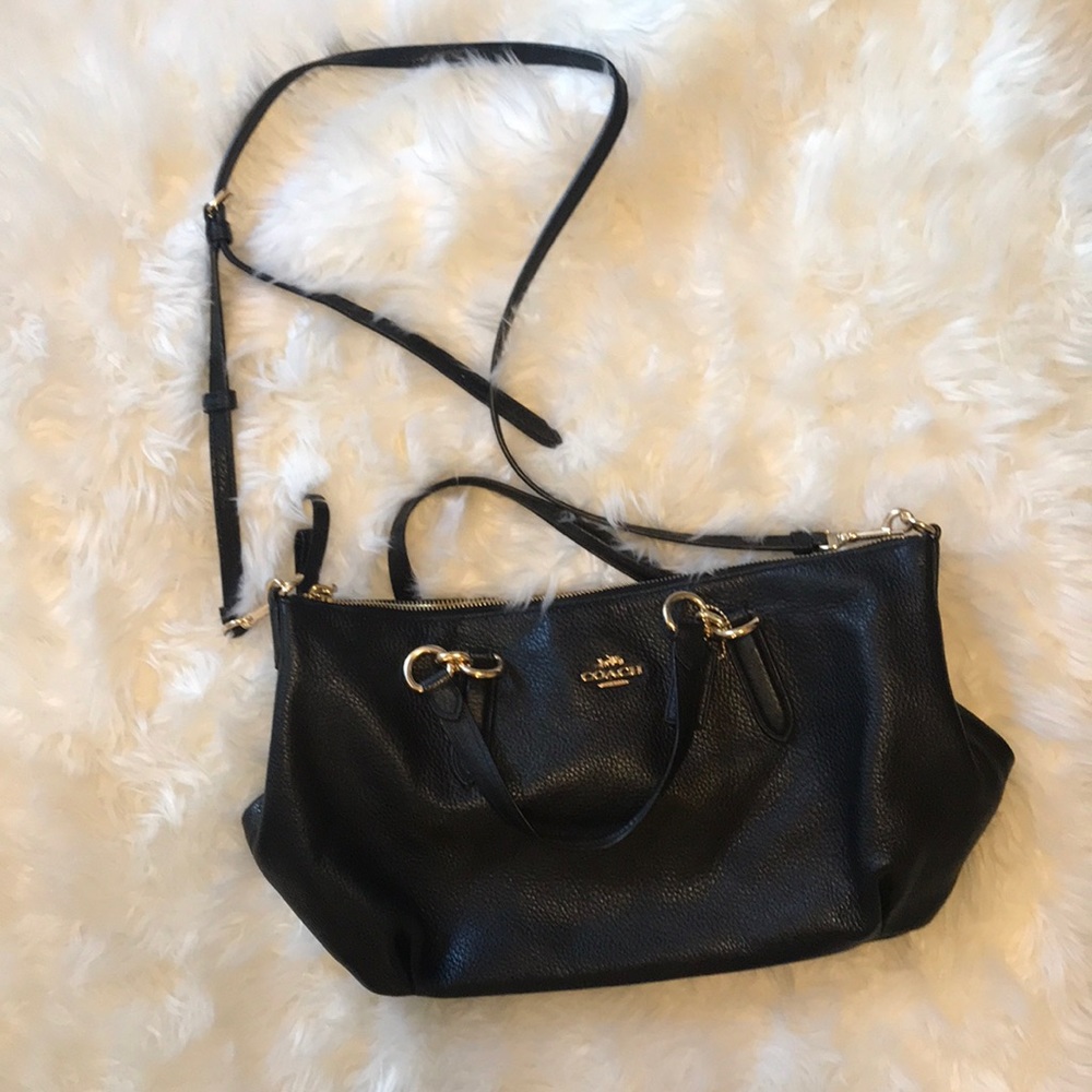 FLASH SALE Coach purse ally black leather satchel